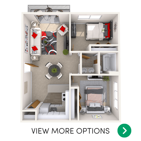 2 bedroom apartment floor plans in East Lansing, MI near Michigan State University | Campus View